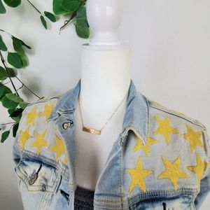 LULAROE Jaxon Denim Jacket  w/ Embroidered Stars